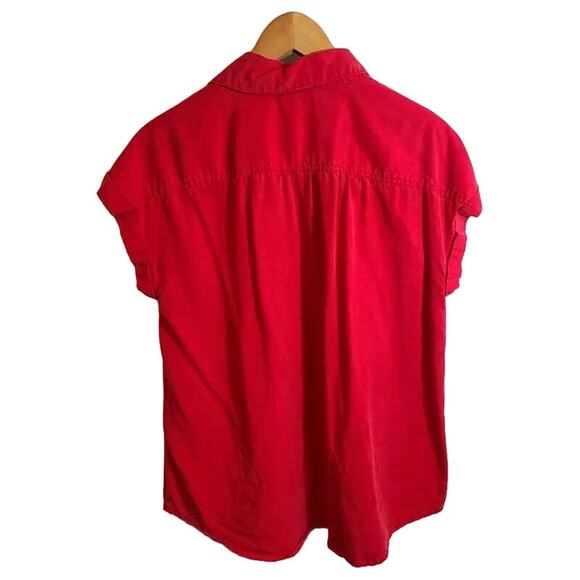 Style & Co Red Loose Button Down Tunic Top Size Large - Picture 4 of 4